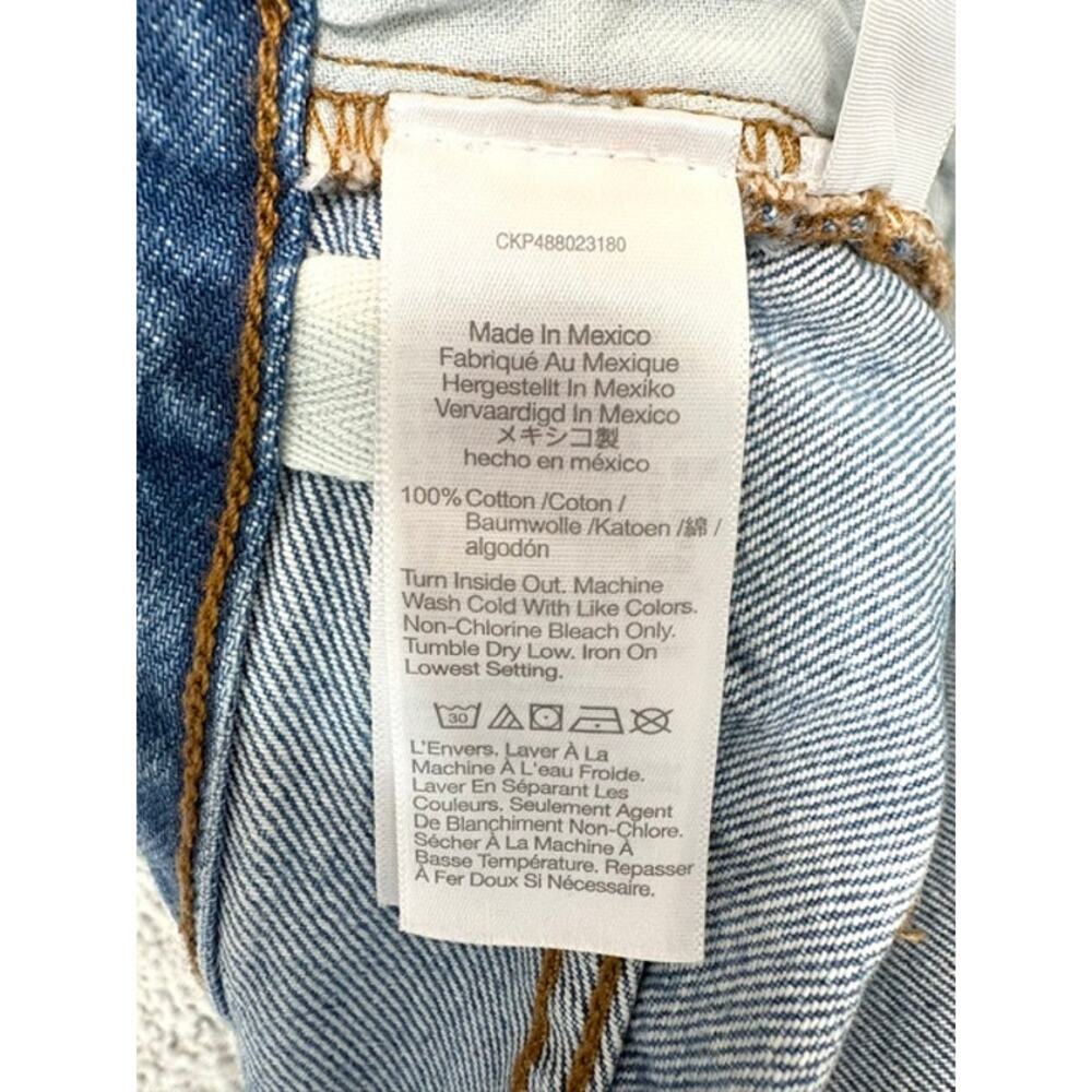 Madewell Low Slung Baggy Jeans Sz 32 NS198 Distressed Wide Leg Button Fly Cotton - Picture 11 of 13